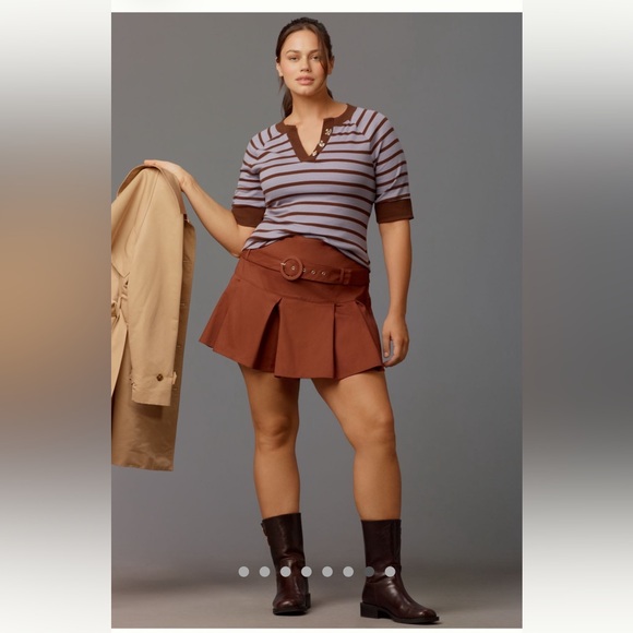 Maeve Purple Half-Sleeve Henley Tee - Picture 7 of 9